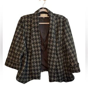 Kasper Black and Gray Patterned Blazer